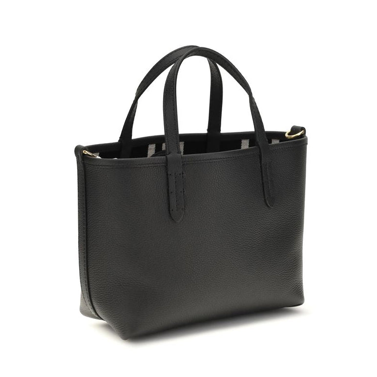 Sac à main Bos Taurus en cuir de veau noir Burberry
