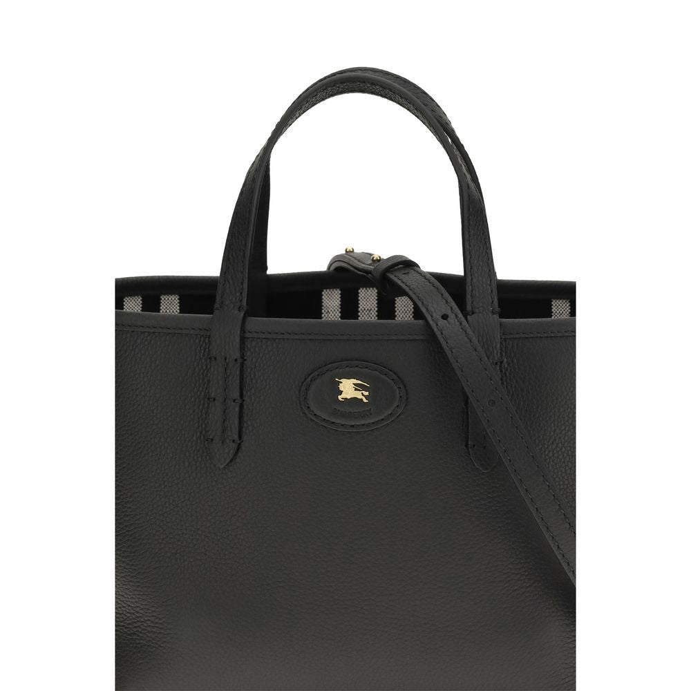 Sac à main Bos Taurus en cuir de veau noir Burberry