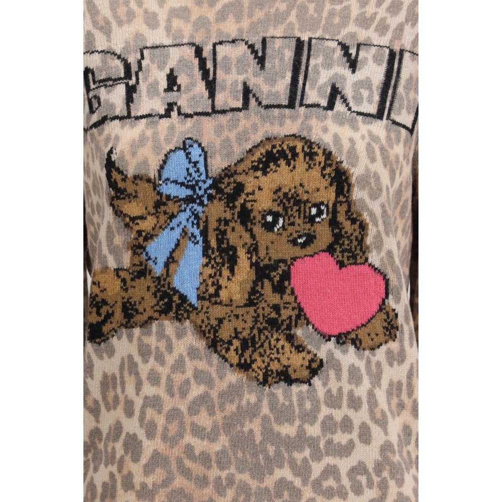 Pull en laine marron Ganni