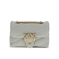 Sac bandoulière Bos Taurus en cuir de veau gris Pinko