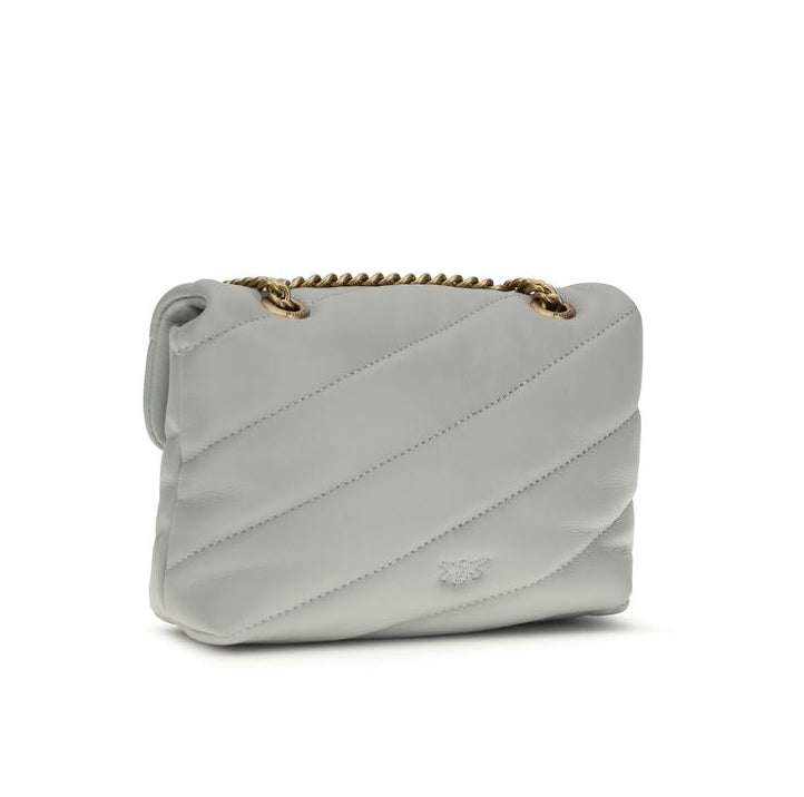 Sac bandoulière Bos Taurus en cuir de veau gris Pinko