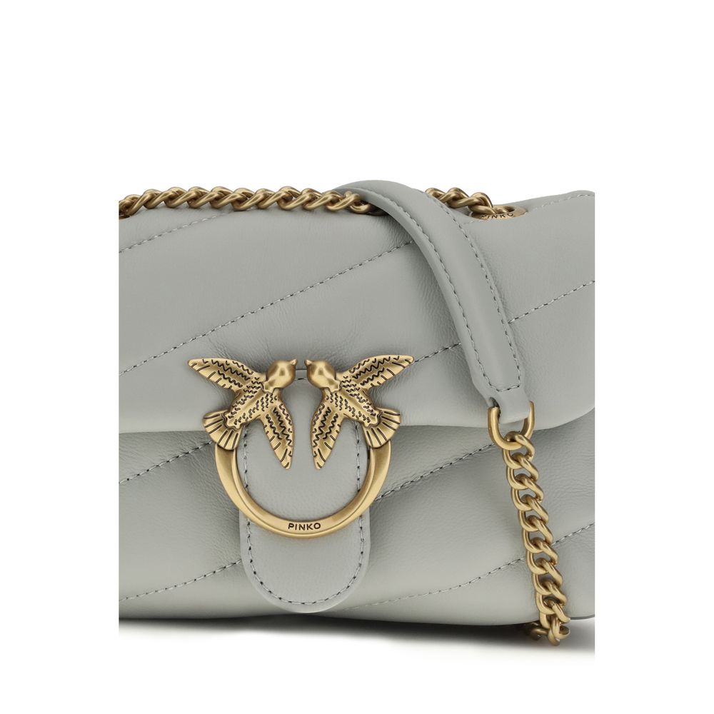 Sac bandoulière Bos Taurus en cuir de veau gris Pinko