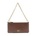 Brown Calf Leather Bos Taurus Shoulder Bag Pinko