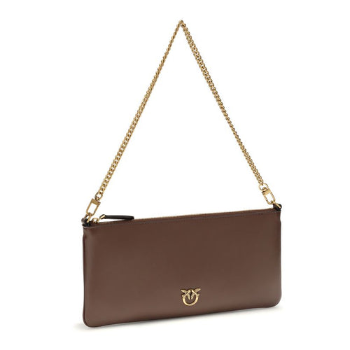 Bolso de hombro Pinko de piel de becerro marrón