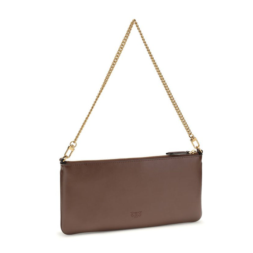 Brown Calf Leather Bos Taurus Shoulder Bag Pinko