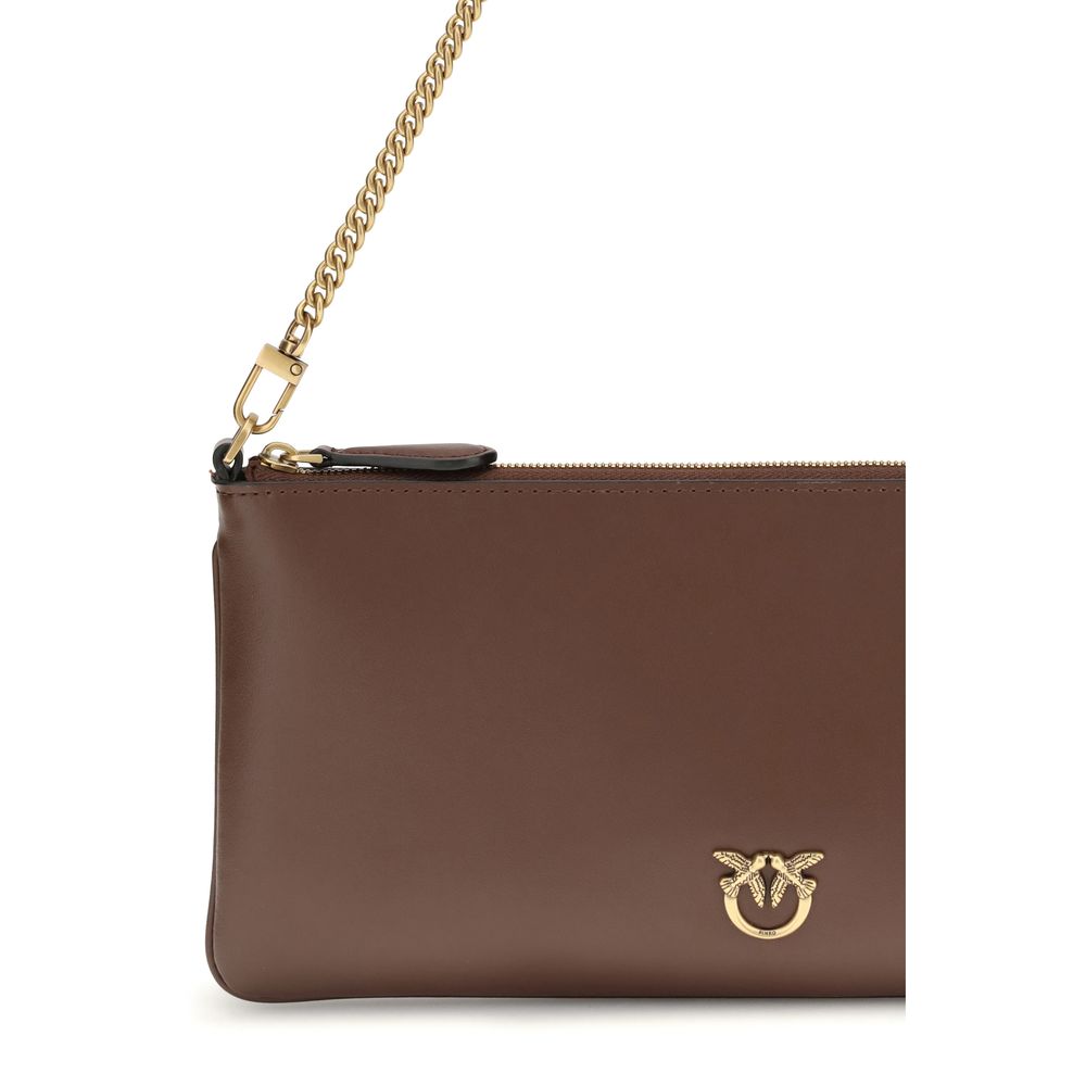 Brown Calf Leather Bos Taurus Shoulder Bag Pinko