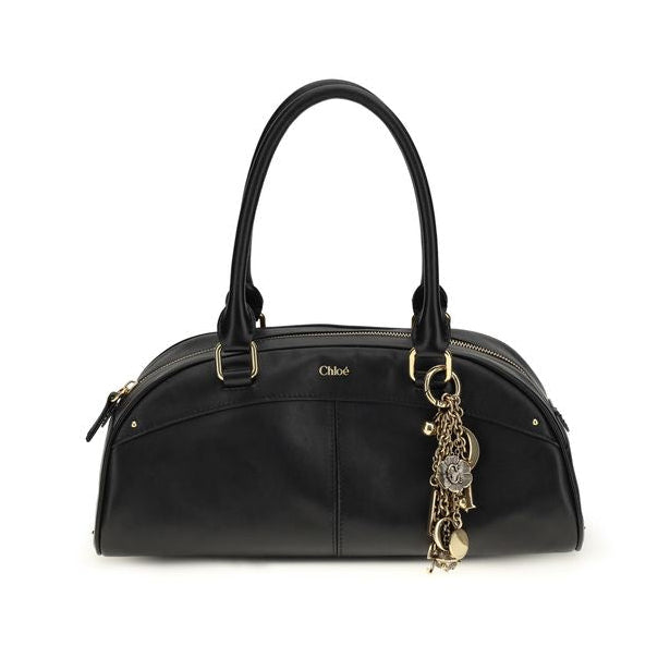 Sac à main Bos Taurus en cuir de veau noir Chloé