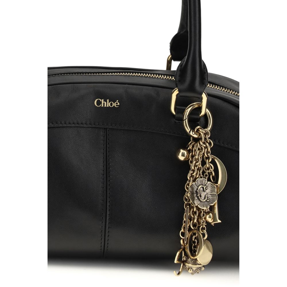 Sac à main Bos Taurus en cuir de veau noir Chloé