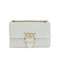 Sac bandoulière Bos Taurus en cuir de veau gris Pinko