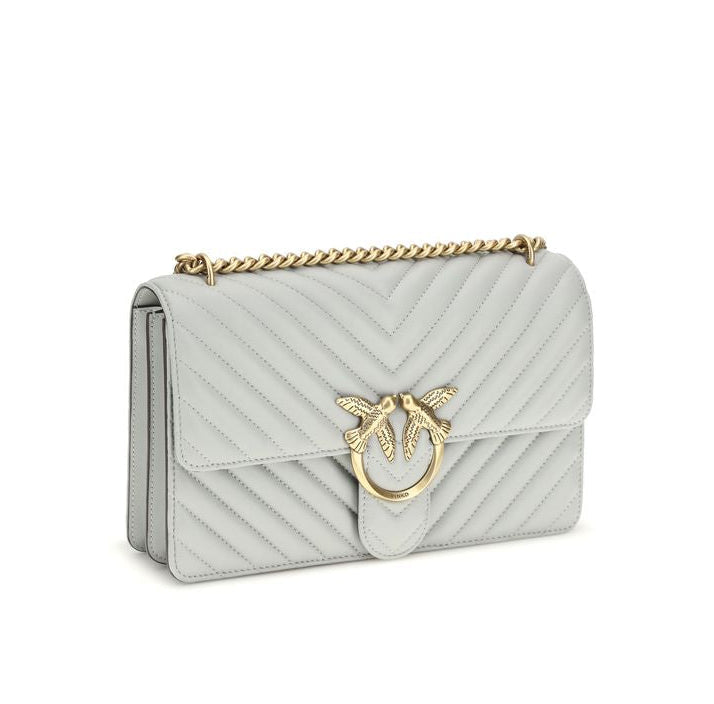 Sac bandoulière Bos Taurus en cuir de veau gris Pinko