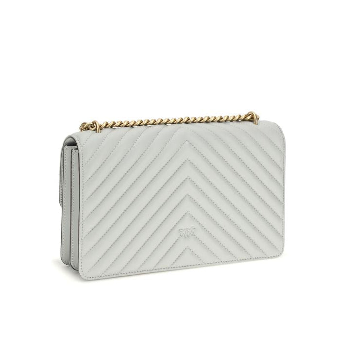 Sac bandoulière Bos Taurus en cuir de veau gris Pinko