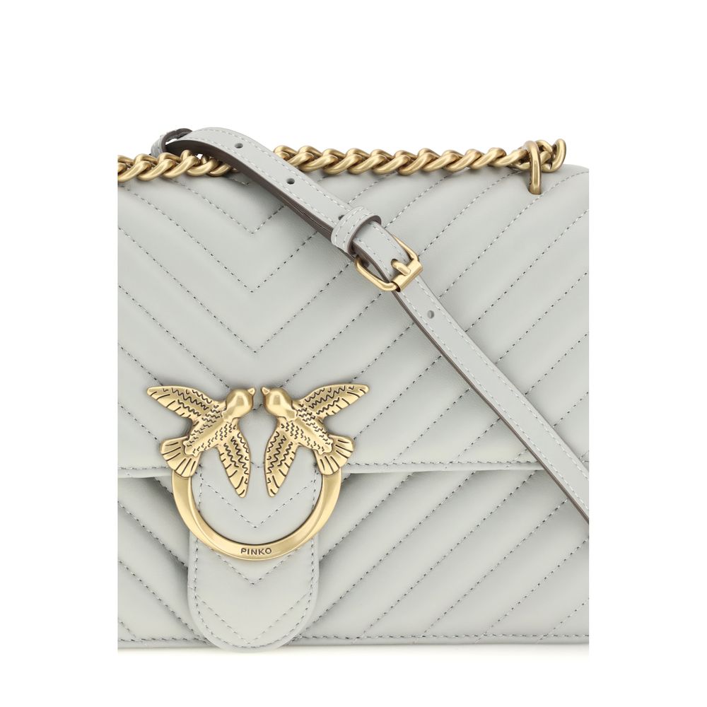 Sac bandoulière Bos Taurus en cuir de veau gris Pinko