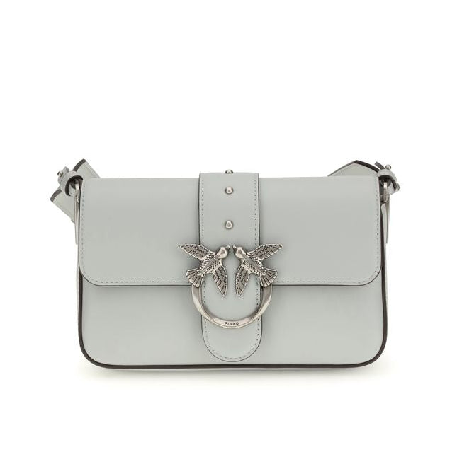 Sac bandoulière Bos Taurus en cuir de veau gris Pinko