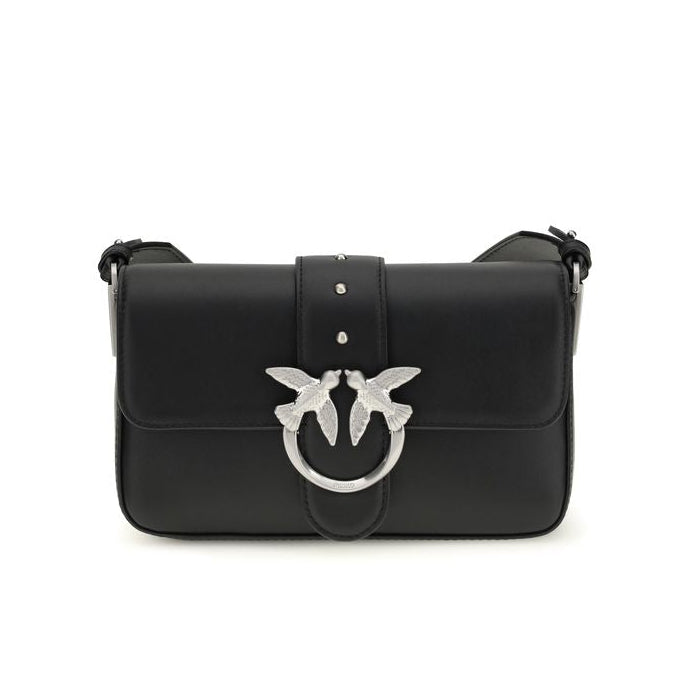 Sac bandoulière Bos Taurus en cuir de veau noir Pinko