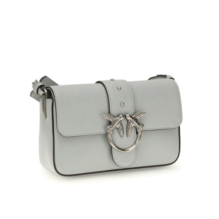 Sac bandoulière Bos Taurus en cuir de veau gris Pinko