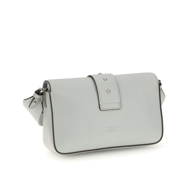 Sac bandoulière Bos Taurus en cuir de veau gris Pinko