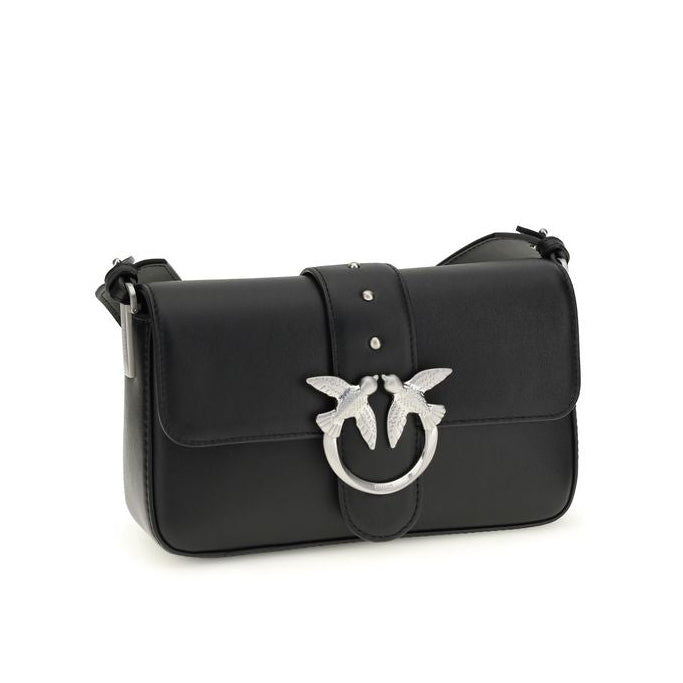Sac bandoulière Bos Taurus en cuir de veau noir Pinko