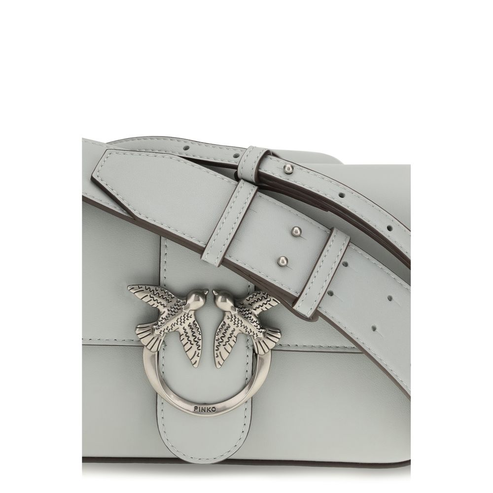 Sac bandoulière Bos Taurus en cuir de veau gris Pinko