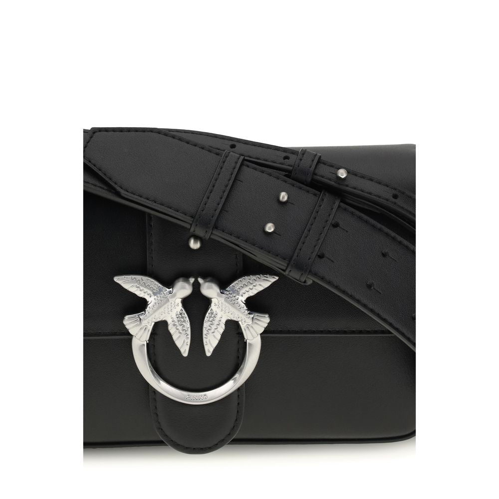 Sac bandoulière Bos Taurus en cuir de veau noir Pinko