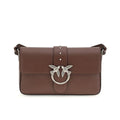 Sac bandoulière en cuir marron Pinko