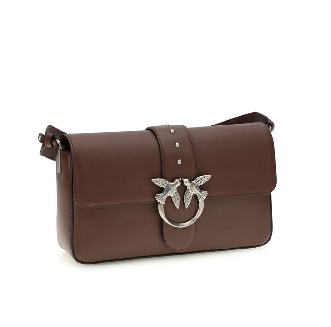 Sac bandoulière en cuir marron Pinko