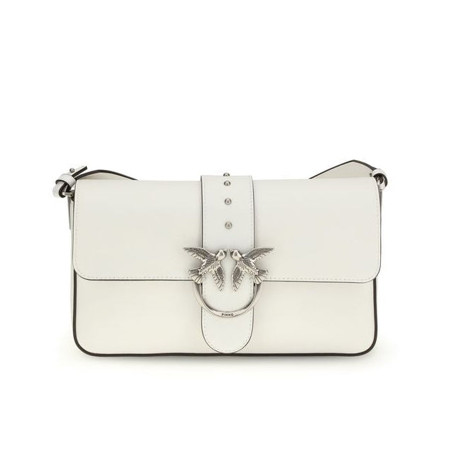 Sac bandoulière en cuir blanc Pinko