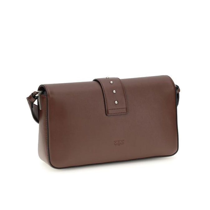 Sac bandoulière en cuir marron Pinko