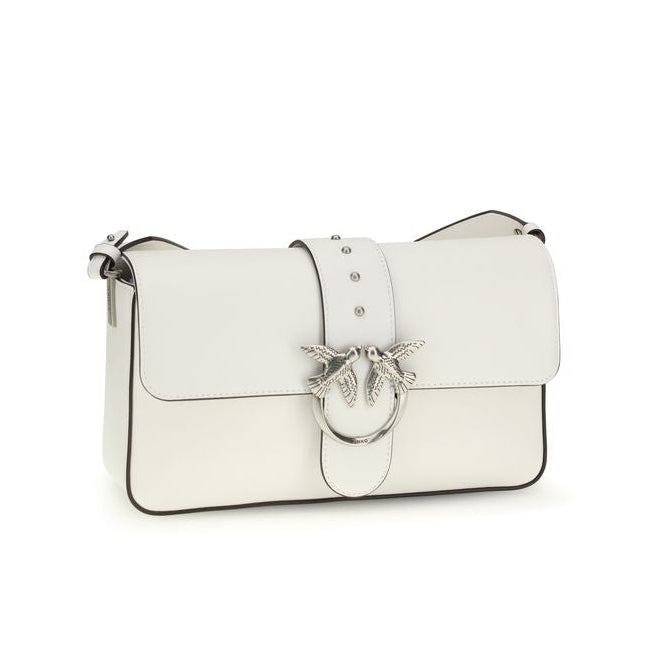 Sac bandoulière en cuir blanc Pinko