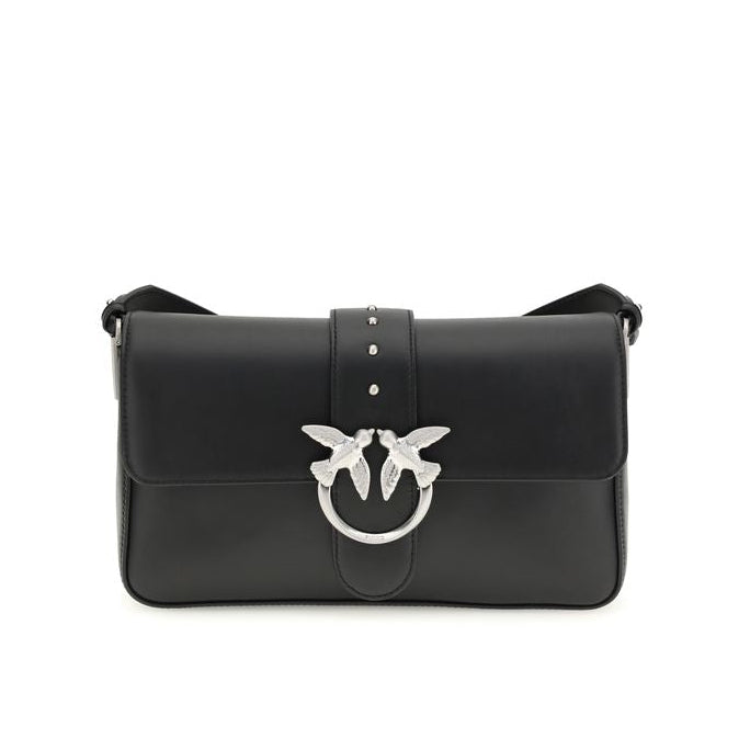 Sac bandoulière en cuir noir Pinko