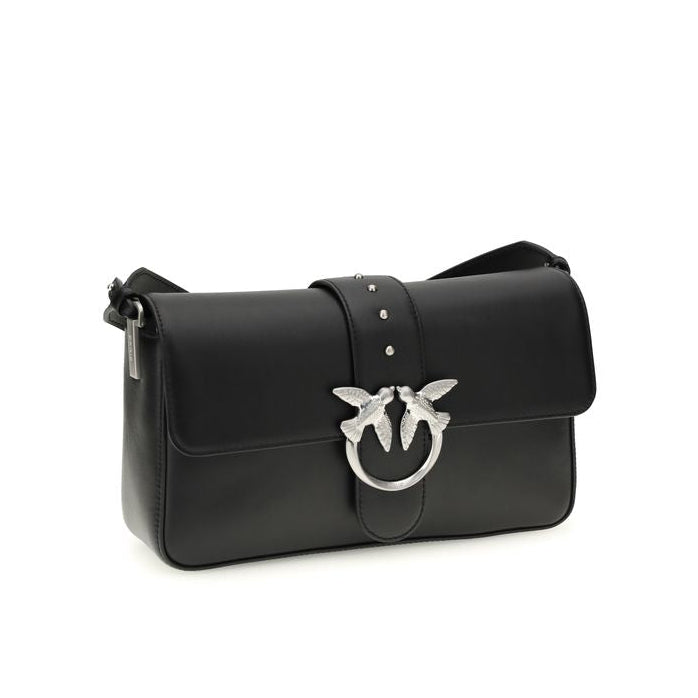 Sac bandoulière en cuir noir Pinko