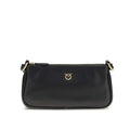 Black Calf Leather Bos Taurus Shoulder Bag Pinko