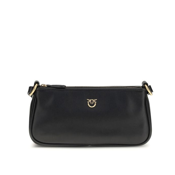 Black Calf Leather Bos Taurus Shoulder Bag Pinko