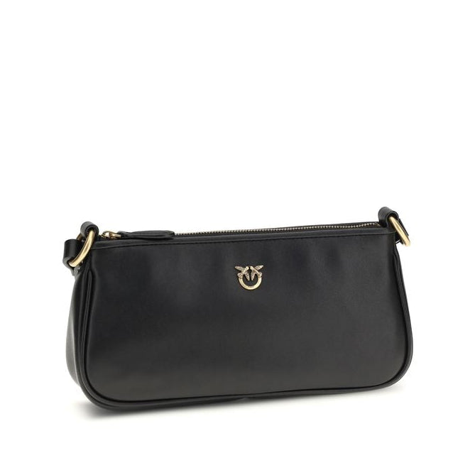 Black Calf Leather Bos Taurus Shoulder Bag Pinko