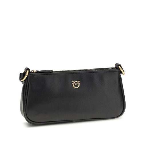 Black Calf Leather Bos Taurus Shoulder Bag Pinko
