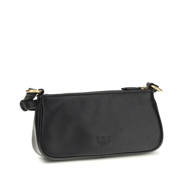 Black Calf Leather Bos Taurus Shoulder Bag Pinko