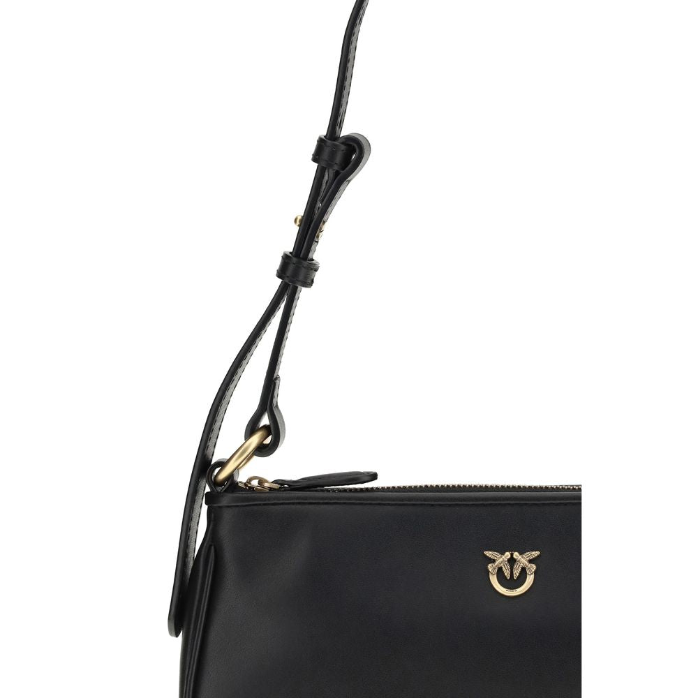 Black Calf Leather Bos Taurus Shoulder Bag Pinko