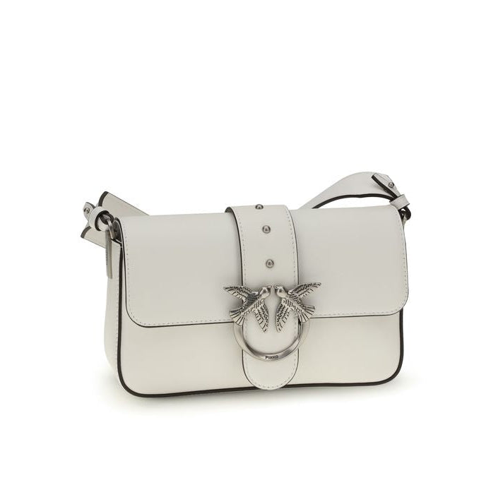Sac bandoulière Bos Taurus en cuir de veau blanc Pinko