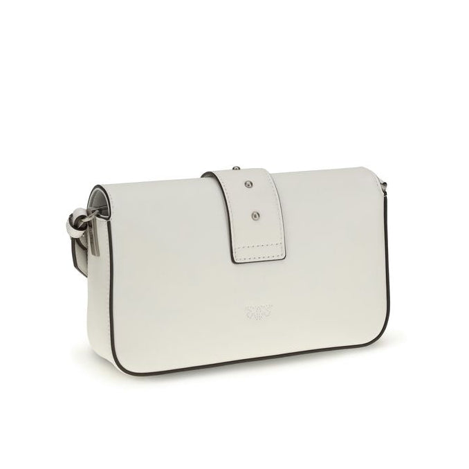 Sac bandoulière Bos Taurus en cuir de veau blanc Pinko
