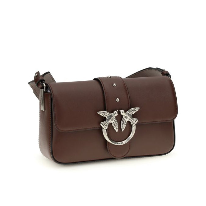 Sac bandoulière Bos Taurus en cuir de veau marron Pinko