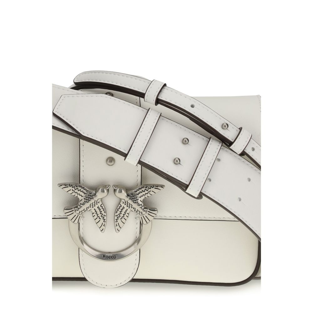 Sac bandoulière Bos Taurus en cuir de veau blanc Pinko