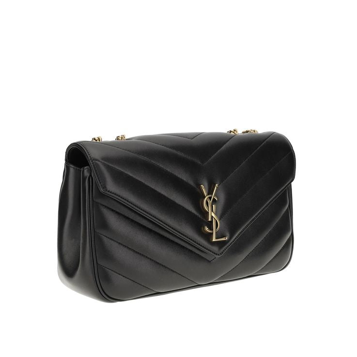 Sac bandoulière Bos Taurus en cuir de veau noir Saint Laurent