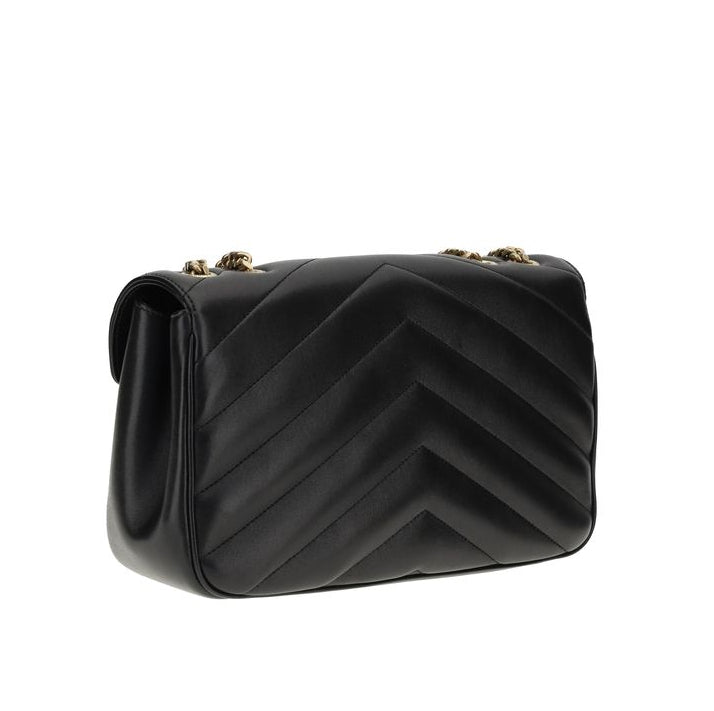 Sac bandoulière Bos Taurus en cuir de veau noir Saint Laurent