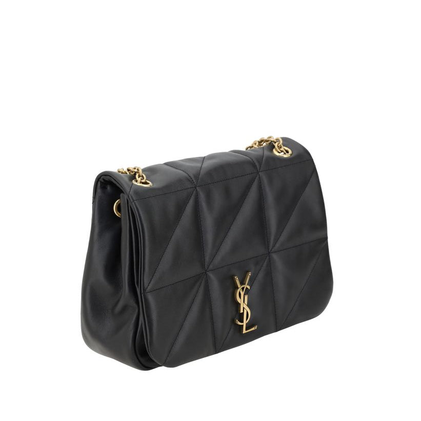 Sac bandoulière Bos Taurus en cuir de veau noir Saint Laurent