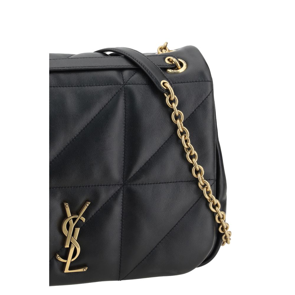 Sac bandoulière Bos Taurus en cuir de veau noir Saint Laurent