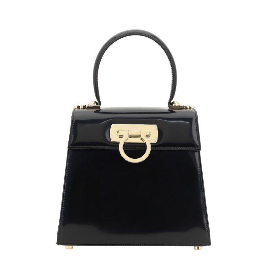 Sac à main Bos Taurus en cuir de veau noir Ferragamo