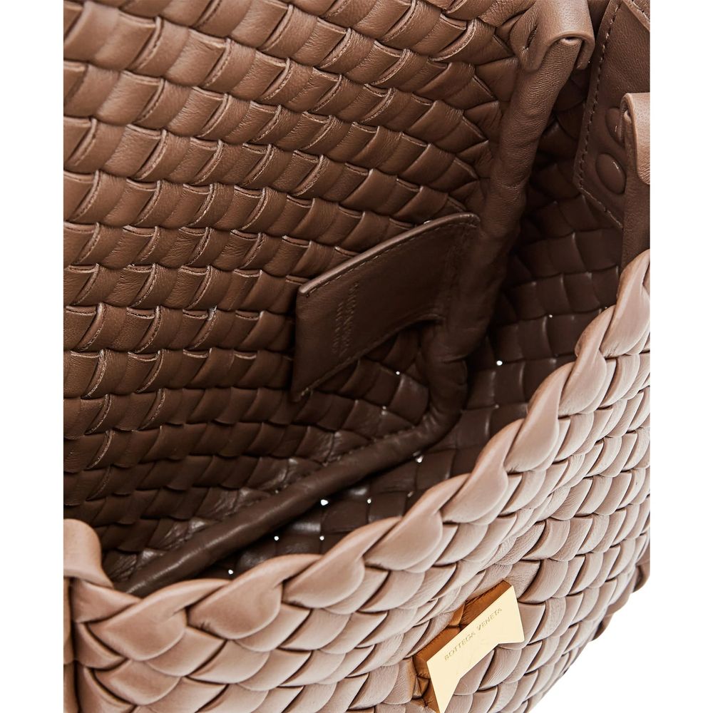 Sac bandoulière en cuir d'agneau marron Bottega Veneta