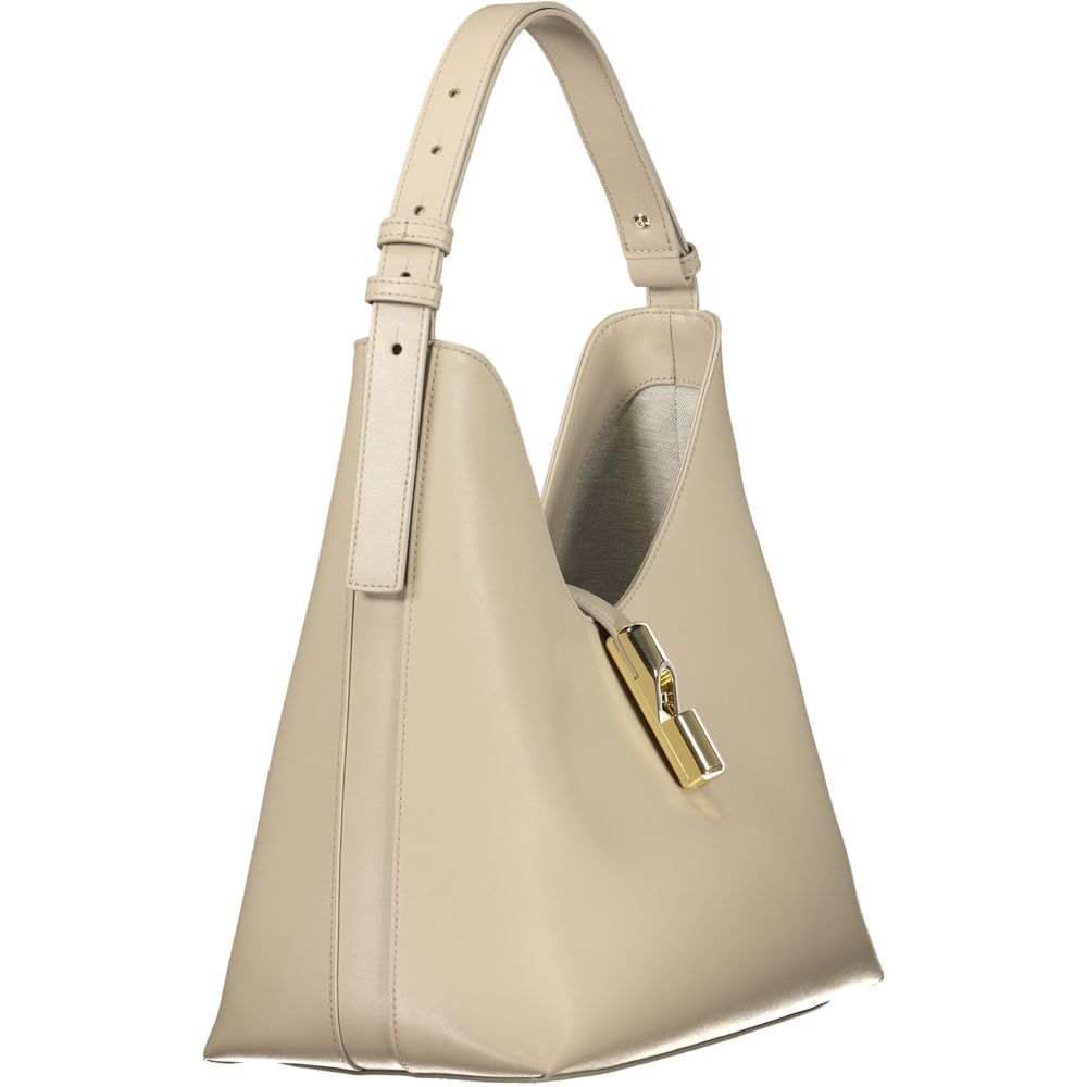 Sac à main en cuir beige Furla