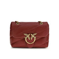 Sac bandoulière Bos Taurus en cuir de veau bordeaux Pinko