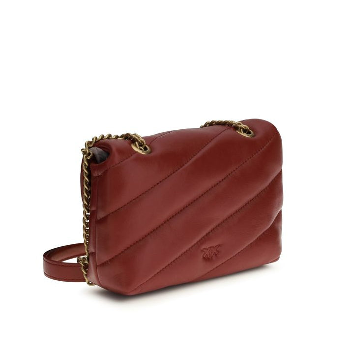 Sac bandoulière Bos Taurus en cuir de veau bordeaux Pinko