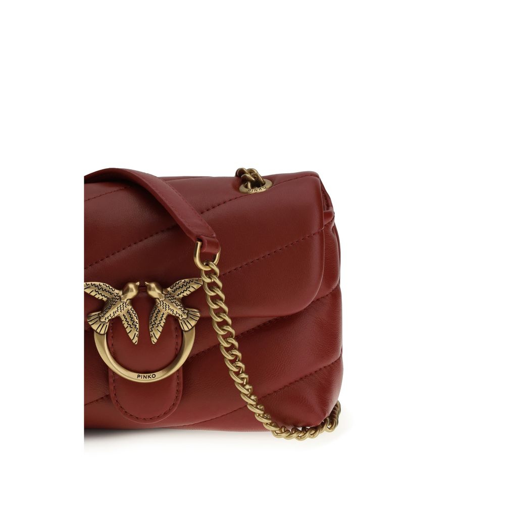 Sac bandoulière Bos Taurus en cuir de veau bordeaux Pinko